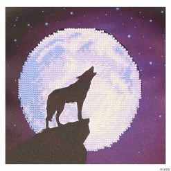 Outlet 🌟 Beginner Wolf & Moon Diamond Art Craft Kit – Makes 1 😉