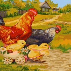 Buy ⭐ Crafting Spark - Painting by Numbers kit Crafting Spark Roosters H063 19.69 x 15.75 in 🛒