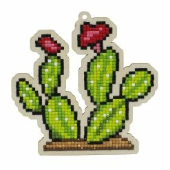 Deals 🔔 Crafting Spark (Wizardi) - Blooming Cactus WWP433 Diamond Painting on Plywood Kit 🔥