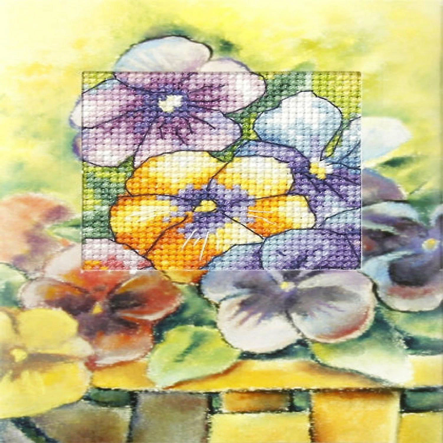 Wholesale 👏 Crafting Spark (Wizardi) - Complete cross stitch kit - greetings card "Pansies" 6213 👍 4 Wholesale 👏 Crafting Spark (Wizardi) - Complete cross stitch kit - greetings card "Pansies" 6213 👍 - Image 2