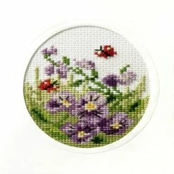 Wholesale 🤩 Crafting Spark (Wizardi) - Complete cross stitch kit - greetings card "Violets" 6096 🌟