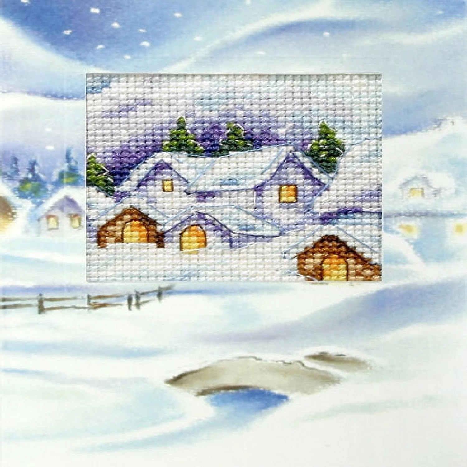 Hot Sale ๐ Crafting Spark (Wizardi) - Complete cross stitch kit - greetings card "Winter landscape" 6195 โญ 4 Hot Sale ๐ Crafting Spark (Wizardi) - Complete cross stitch kit - greetings card "Winter landscape" 6195 โญ - Image 2