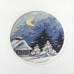 Hot Sale ๐คฉ Crafting Spark (Wizardi) - Complete cross stitch kit - greetings card "Winter night" 6150 ๐