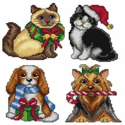 Cheapest ๐ Crafting Spark (Wizardi) - Counted cross stitch kit with plastic canvas "Christmas" set of 4 designs 7661 ๐ฏ