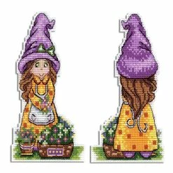 Wholesale 🤩 Crafting Spark (Wizardi) - Cute Gnome Lady SR-822 Plastic Canvas Counted Cross Stitch Kit 🥰