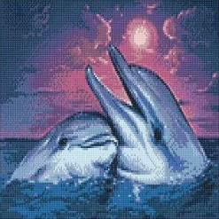 Wholesale 😀 Crafting Spark (Wizardi) - Dolphins WD223 14.9 x 10.6 inches Wizardi Diamond Painting Kit 🧨