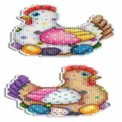 Best deal ✔️ Crafting Spark (Wizardi) - Easter Hen SR-410 Plastic Canvas Counted Cross Stitch Kit ⌛