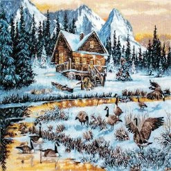 New 🥰 Crafting Spark (Wizardi) - Geese on the Stream B590L Counted Cross-Stitch Kit 🔔