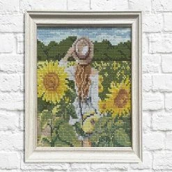 Cheapest 😍 Crafting Spark (Wizardi) - Girl in Sunflower Field CS2625 7.9 x 7.9 inches Crafting Spark Diamond Painting Kit ⭐