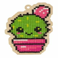 Brand new 😍 Crafting Spark (Wizardi) - Green Cactus WWP323 Diamond Painting on Plywood Kit 👍