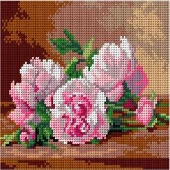 Discount 🎉 Crafting Spark (Wizardi) - Needlepoint canvas for halfstitch without yarn after Jules Alexandre Gamba de Preydour - Peonies 3297F - Printed Tapestry Canvas 👍