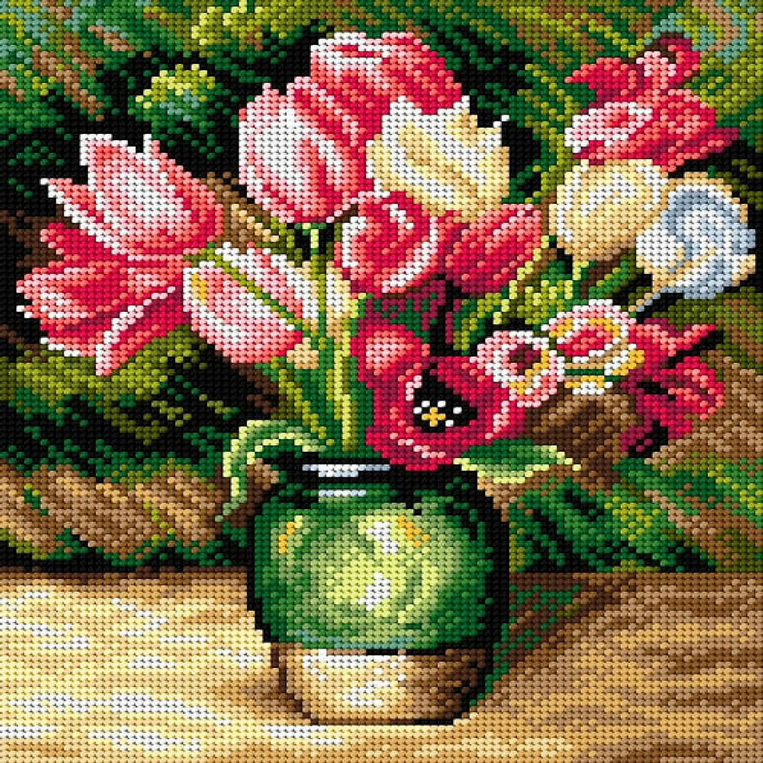 Budget ๐ Crafting Spark (Wizardi) - Needlepoint canvas for halfstitch without yarn after Pierre-Auguste Renoir - Tulips in a Vase 2785H - Printed Tapestry Canvas ๐ฏ 3 Budget ๐ Crafting Spark (Wizardi) - Needlepoint canvas for halfstitch without yarn after Pierre-Auguste Renoir - Tulips in a Vase 2785H - Printed Tapestry Canvas ๐ฏ