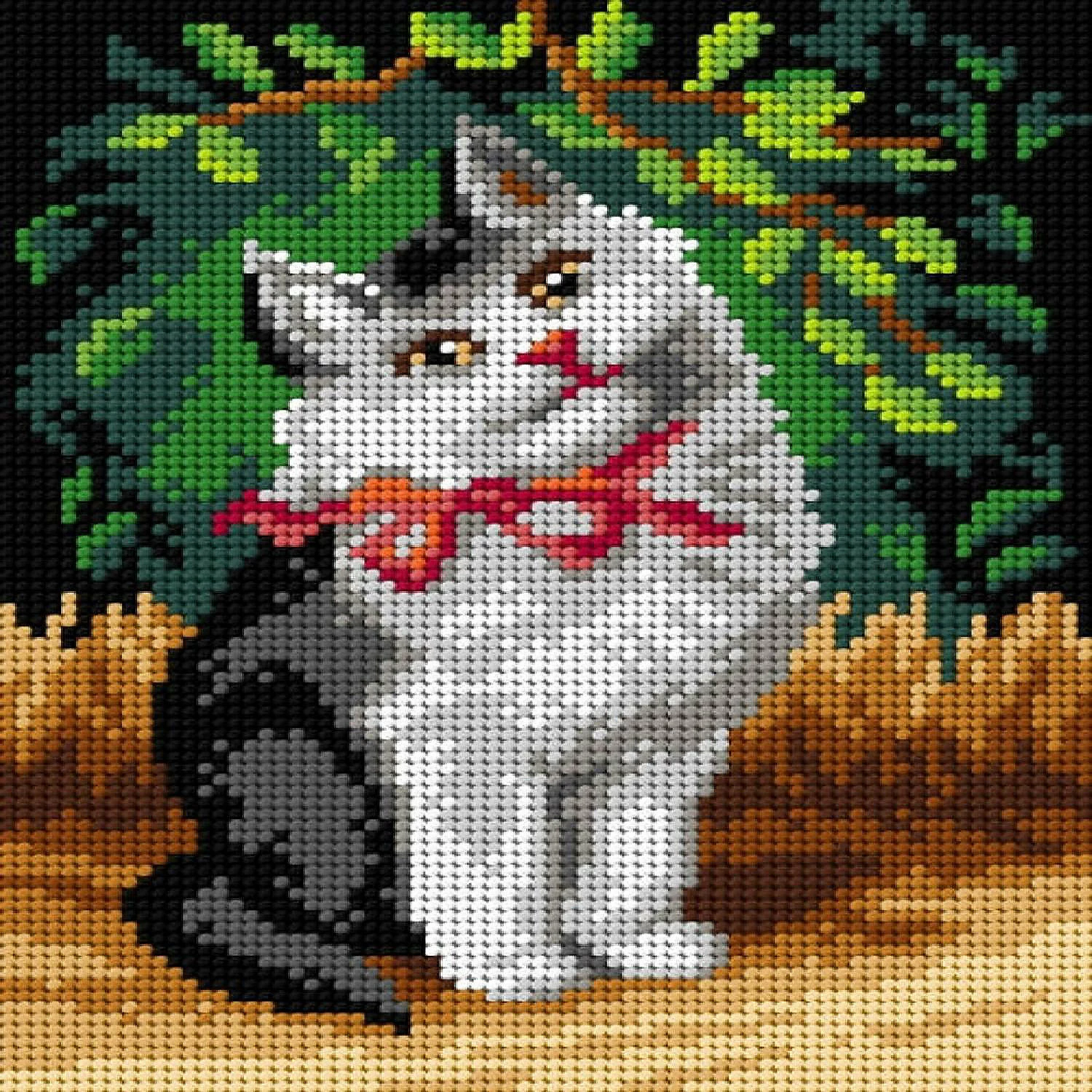 Brand new ๐ Crafting Spark (Wizardi) - Needlepoint canvas for halfstitch without yarn after Sophie Sperlich - A Cat with Ribbon 3104F - Printed Tapestry Canvas โญ 4 Brand new ๐ Crafting Spark (Wizardi) - Needlepoint canvas for halfstitch without yarn after Sophie Sperlich - A Cat with Ribbon 3104F - Printed Tapestry Canvas โญ - Image 2
