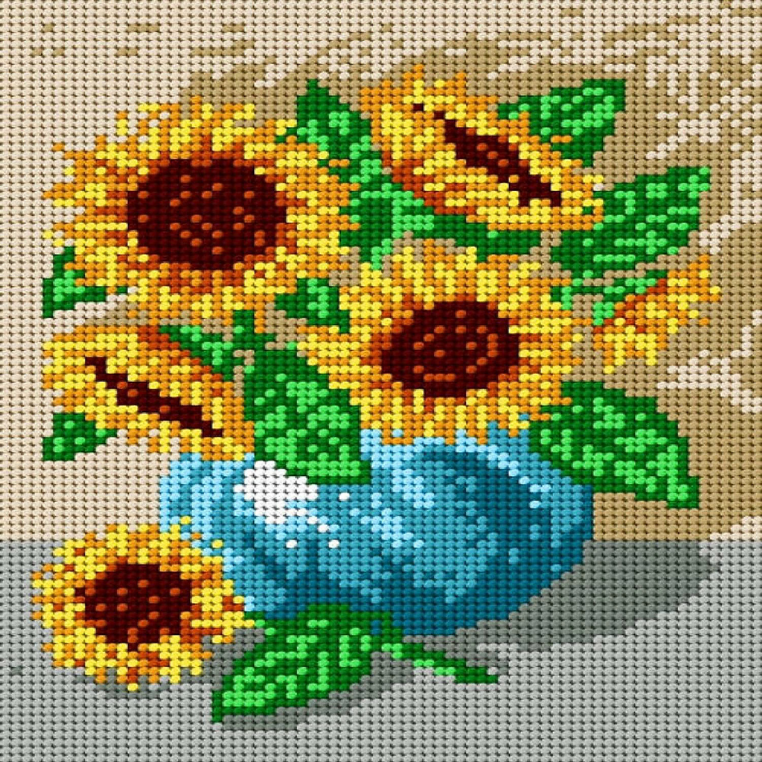 Hot Sale π Crafting Spark (Wizardi) - Needlepoint canvas for halfstitch without yarn Bouquet of Sunflowers 1324F - Printed Tapestry Canvas π 4 Hot Sale π Crafting Spark (Wizardi) - Needlepoint canvas for halfstitch without yarn Bouquet of Sunflowers 1324F - Printed Tapestry Canvas π - Image 2