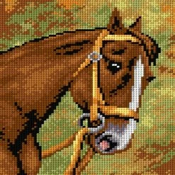New 🎉 Crafting Spark (Wizardi) - Needlepoint canvas for halfstitch without yarn Chestnut Horse 2197F - Printed Tapestry Canvas 🎁 -Crafts For Her Shop crafting spark wizardi needlepoint canvas for halfstitch without yarn chestnut horse 2197f printed tapestry canvas14222362 a01NOWA