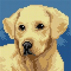 Deals 👏 Crafting Spark (Wizardi) - Needlepoint canvas for halfstitch without yarn Labrador Retriever 2713D - Printed Tapestry Canvas ⌛
