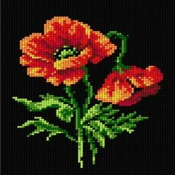 Budget 🎉 Crafting Spark (Wizardi) - Needlepoint canvas for halfstitch without yarn Red Poppies 2573F - Printed Tapestry Canvas ✔️ -Crafts For Her Shop crafting spark wizardi needlepoint canvas for halfstitch without yarn red poppies 2573f printed tapestry canvas14222506 a01NOWA
