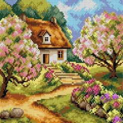 Coupon 🎉 Crafting Spark (Wizardi) - Needlepoint canvas for halfstitch without yarn Spring Road 2497H - Printed Tapestry Canvas 🎉 -Crafts For Her Shop crafting spark wizardi needlepoint canvas for halfstitch without yarn spring road 2497h printed tapestry canvas14222342 a01NOWA