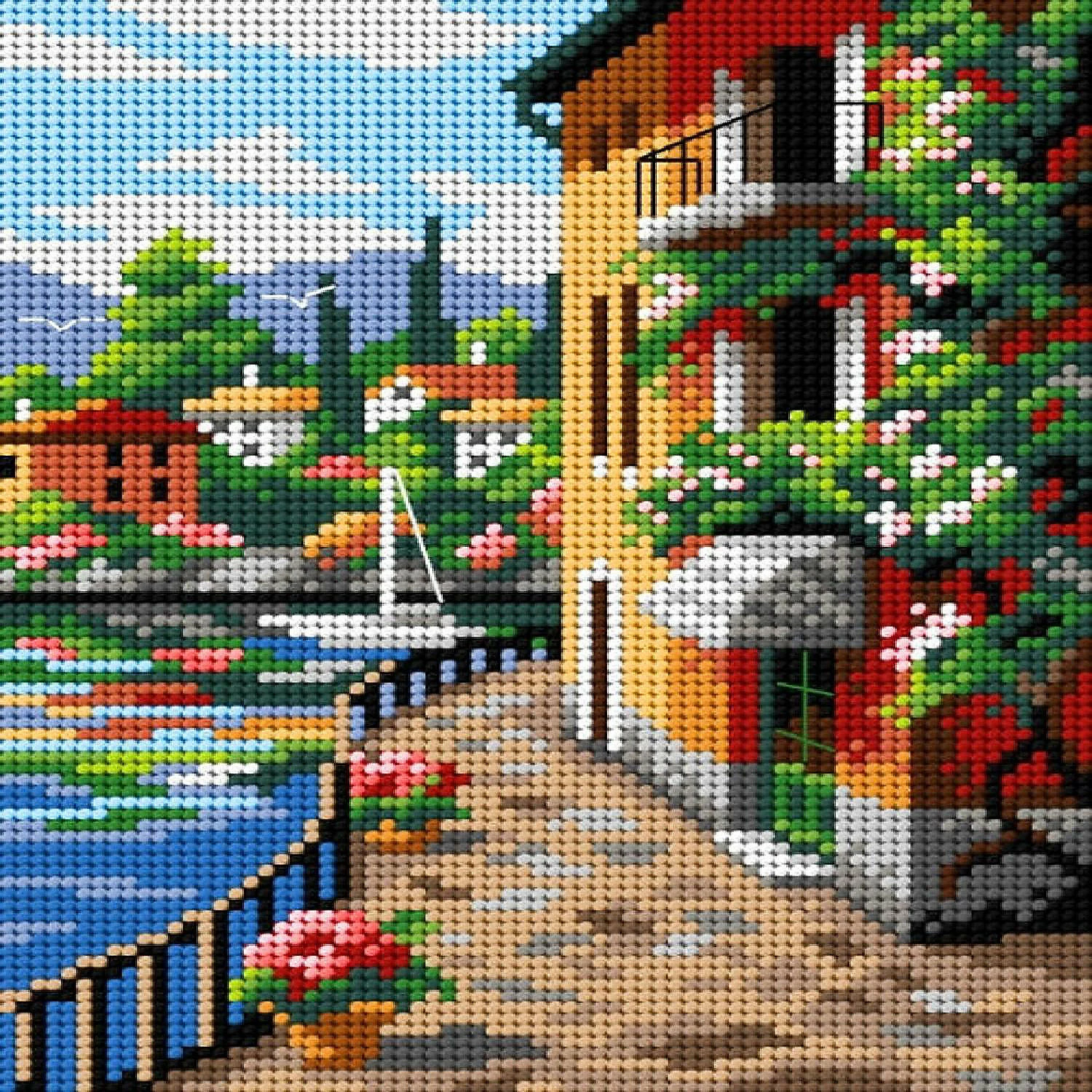 Cheapest ๐ Crafting Spark (Wizardi) - Needlepoint canvas for halfstitch without yarn Sunny Seaside 3189F - Printed Tapestry Canvas ๐ 3 Cheapest ๐ Crafting Spark (Wizardi) - Needlepoint canvas for halfstitch without yarn Sunny Seaside 3189F - Printed Tapestry Canvas ๐