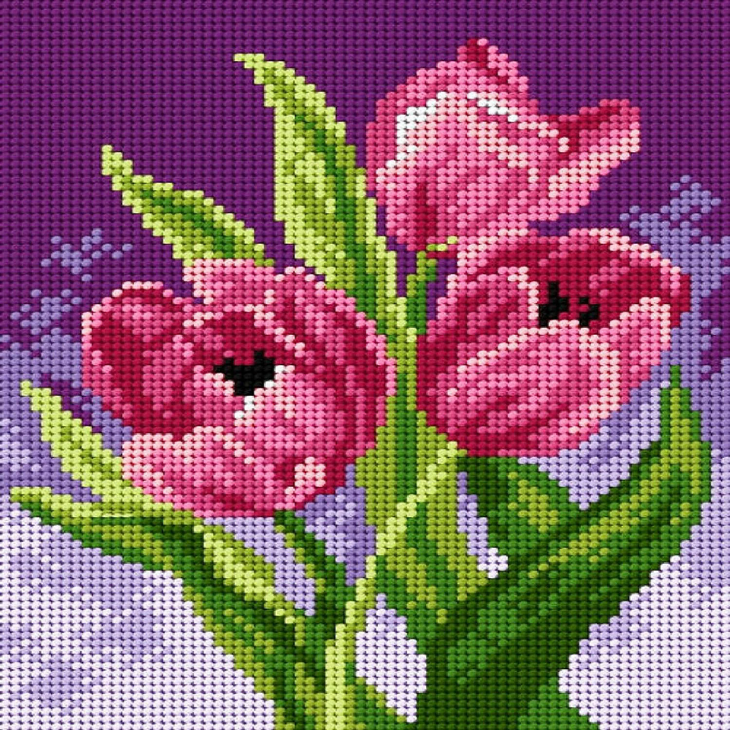 Wholesale ⭐ Crafting Spark (Wizardi) - Needlepoint canvas for halfstitch without yarn Tulip 2596F - Printed Tapestry Canvas 🧨 4 Wholesale ⭐ Crafting Spark (Wizardi) - Needlepoint canvas for halfstitch without yarn Tulip 2596F - Printed Tapestry Canvas 🧨 - Image 2