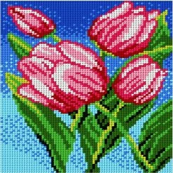 Top 10 ⌛ Crafting Spark (Wizardi) - Needlepoint canvas for halfstitch without yarn Tulips 1828F - Printed Tapestry Canvas 🥰