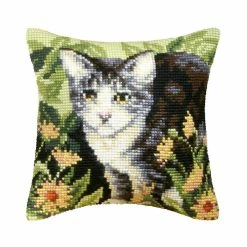 Best deal ⌛ Crafting Spark (Wizardi) - Needlepoint Cushion Kit "Dark-grey cat" 9048 🧨
