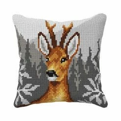 Coupon ⌛ Crafting Spark (Wizardi) - Needlepoint Cushion Kit "Deer" 99014 ⌛ -Crafts For Her Shop crafting spark wizardi needlepoint cushion kit deer 9901414222384 a01NOWA