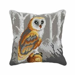 Flash Sale 🛒 Crafting Spark (Wizardi) - Needlepoint Cushion Kit "Owl" 99015 ❤️