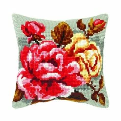 Outlet ๐ Crafting Spark (Wizardi) - Needlepoint Cushion Kit "Roses on the grey background" 9356 ๐ฏ