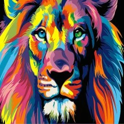 Best Sale 👏 Crafting Spark (Wizardi) - Painting by Numbers kit Crafting Spark Rainbow Lion H014 19.69 x 15.75 in ⌛