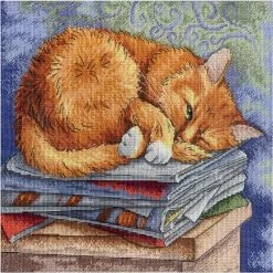 Flash Sale 🔔 Crafting Spark (Wizardi) - Smart Cat HB-595 / SNV-595 Counted Cross Stitch Kit ⌛