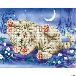 New ✔️ Diamond Dotz Diamond Embroidery Facet Art Kit 11"X14"-Baby Tiger Roly Poly with Frame 🔥