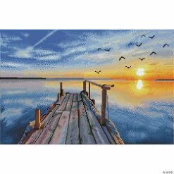 New 🤩 Diamond Dotz Diamond Embroidery Facet Art Kit 27"X18"-Sunset Jetty ❤️