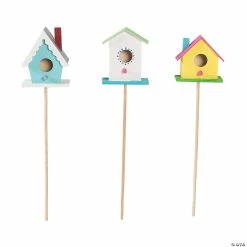 Cheap 🎉 DIY Unfinished Wood Birdhouse Planter Sticks - 3 Pc. 🥰 -Crafts For Her Shop diy unfinished wood birdhouse planter sticks 3 pc 13827314 a02