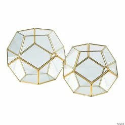 Promo ๐ Gold Geometric Terrarium Candle Holders - 2 Pc. ๐