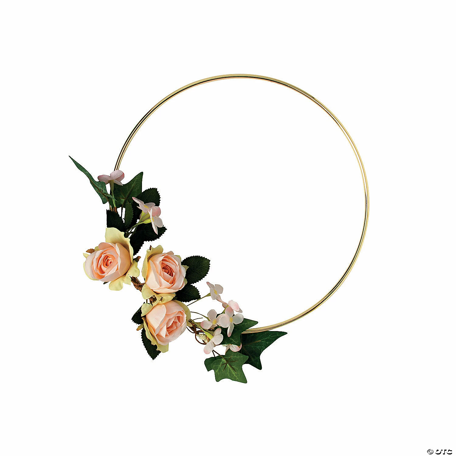 Brand new ๐ Gold Hoop Decoration with Peach Floral Accents ๐ 3 Brand new ๐ Gold Hoop Decoration with Peach Floral Accents ๐