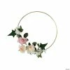 Promo 👏 Gold Hoop Decoration with Pink Floral Accents 👏 -Crafts For Her Shop gold hoop decoration with pink floral accents13862027