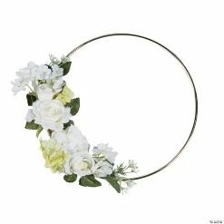 Discount 🎁 Gold Hoop with White Floral Accent 🥰
