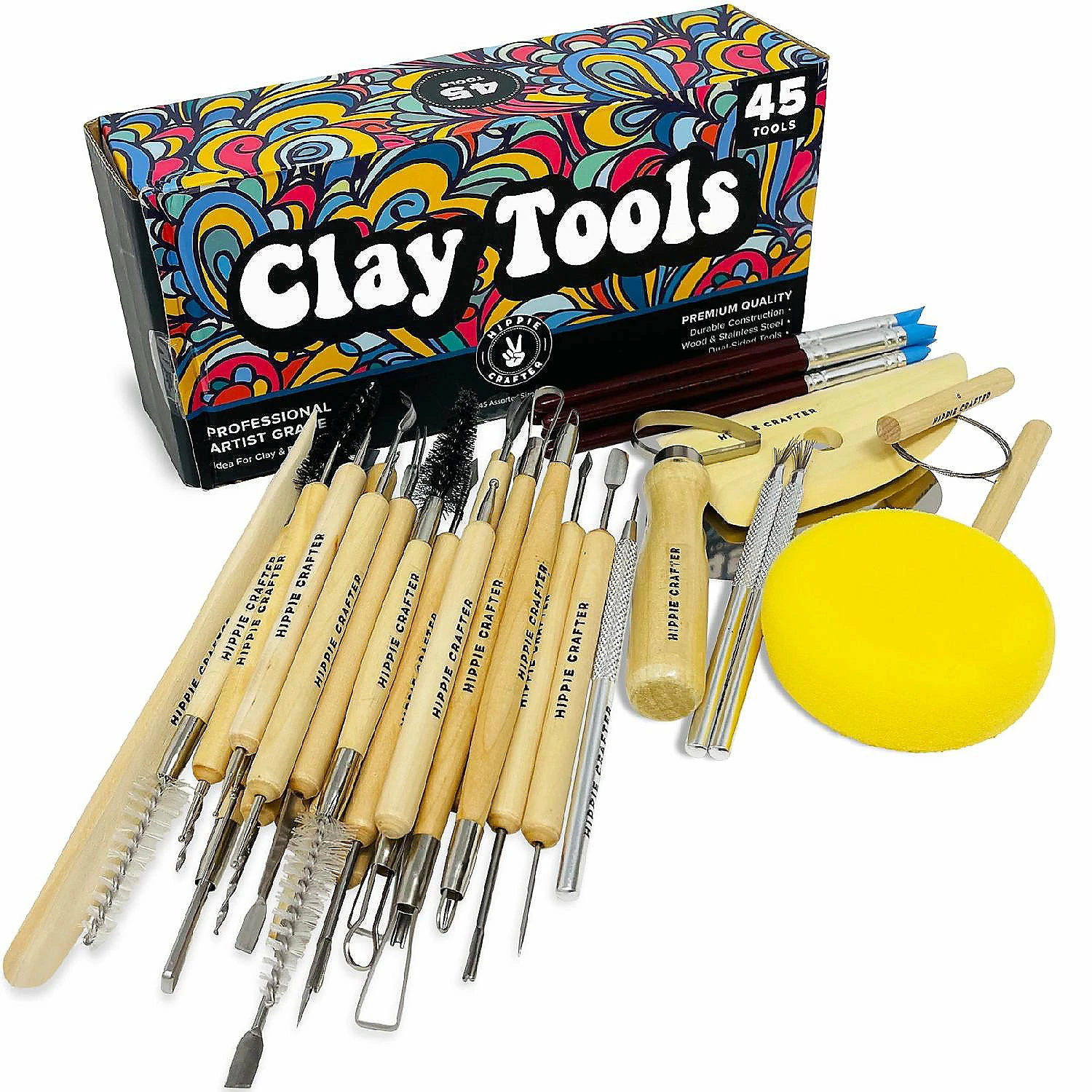 Brand new ๐ Hippie Crafter Clay Tools Set 45 Pieces โ๏ธ 3 Brand new ๐ Hippie Crafter Clay Tools Set 45 Pieces โ๏ธ