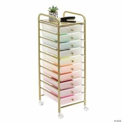 Best Pirce 🔥 Honey Can Do 10-Drawer Metal Rolling Storage Cart - Gold 🧨