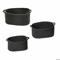 Brand new 👍 Honey Can Do 3 Piece Cotton Coil Baskets - Black 👏 -Crafts For Her Shop honey can do 3 piece cotton coil baskets black14093602 a01