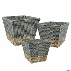 Promo 👏 Honey Can Do 3 Piece Square Seagrass Baskets 🎉 -Crafts For Her Shop honey can do 3 piece square seagrass baskets14093473 a01