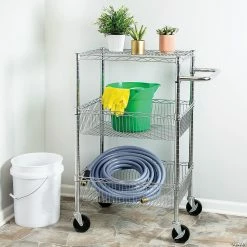 Outlet ❤️ Honey Can Do 3 Shelf Storage Cart - Chrome 🥰 -Crafts For Her Shop honey can do 3 shelf storage cart chrome14093452 a02
