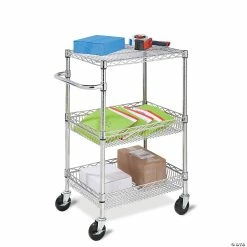 Outlet ❤️ Honey Can Do 3 Shelf Storage Cart - Chrome 🥰 -Crafts For Her Shop honey can do 3 shelf storage cart chrome14093452 a03