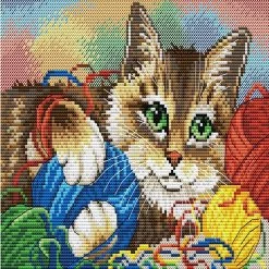 Top 10 👍 MP Studia - Cat with the Ball M-032 / SM-032 Counted Cross-Stitch Kit 🛒