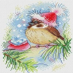 Flash Sale 😉 MP Studia - 🎄 Christmas Bird M-350 / SM-350 Counted Cross Stitch Kit ⌛