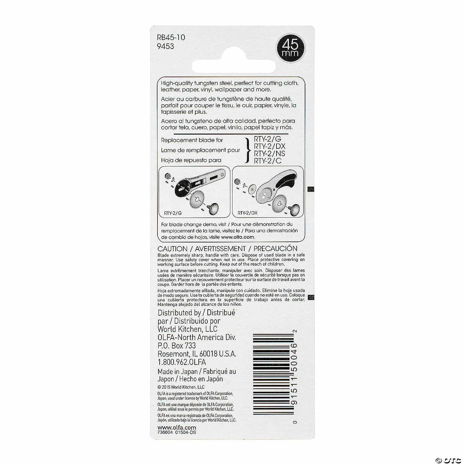 Wholesale ๐ OLFA Rotary Blade Refill 45mm 10/Pkg โ๏ธ 4 Wholesale ๐ OLFA Rotary Blade Refill 45mm 10/Pkg โ๏ธ - Image 2