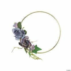 Deals 🥰 Small Gold Hoop Decoration with Purple Floral Accents 🧨